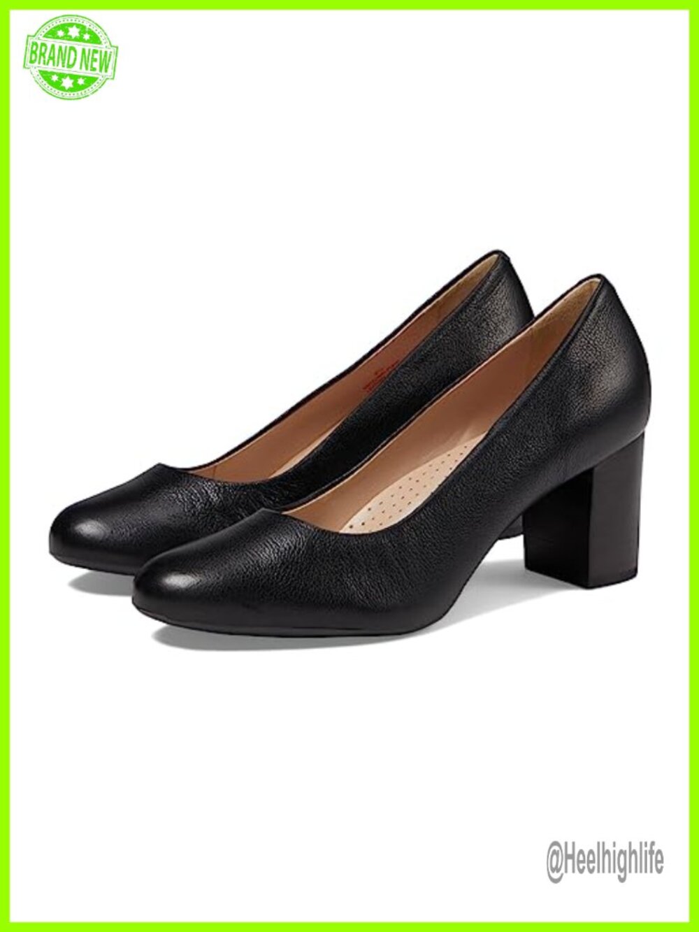 Marc Joseph New York Midtown Pump Leather Slip-On Comfort Heel